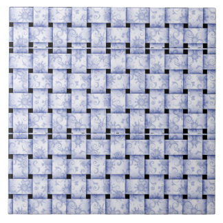Baby blue weave ceramic tile