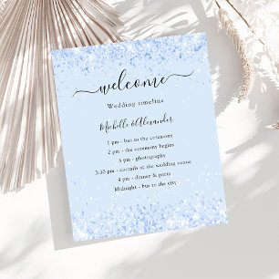 Baby blue wedding budget program flyer
