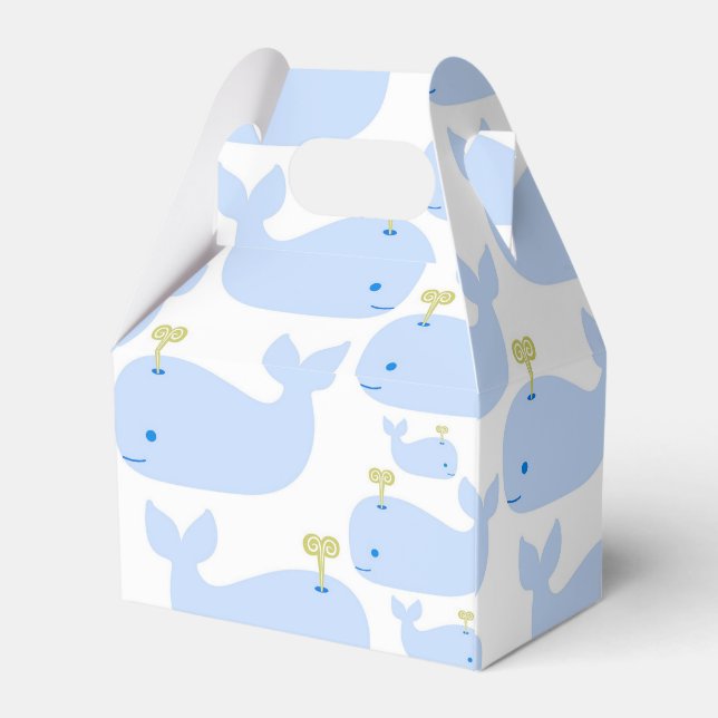Baby Blue Whales Infant Gift Shower Favor Boxes (Back Side)