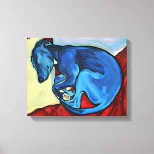 'Baby Blue' Whippet Puppy Canvas Print