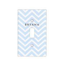 Baby Blue & White Chevron Light Switch Cover
