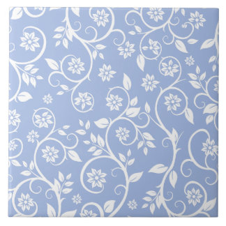 Baby blue &white floral pattern ceramic tile