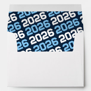 Baby Blue, White & Navy ANY YEAR Graduation Envelope
