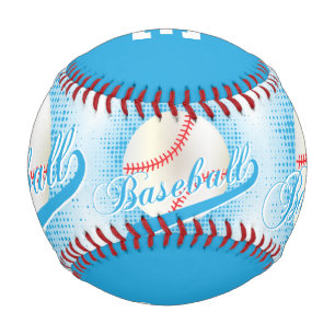 Baby Blue White Retro Baseball Sports