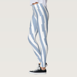 Baby Blue & White Stripe Leggings