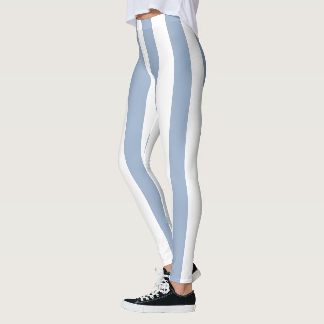 Baby Blue & White Stripe Leggings (Left)
