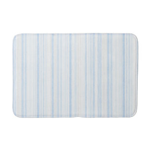 Baby Blue White Stripes Bath Mat