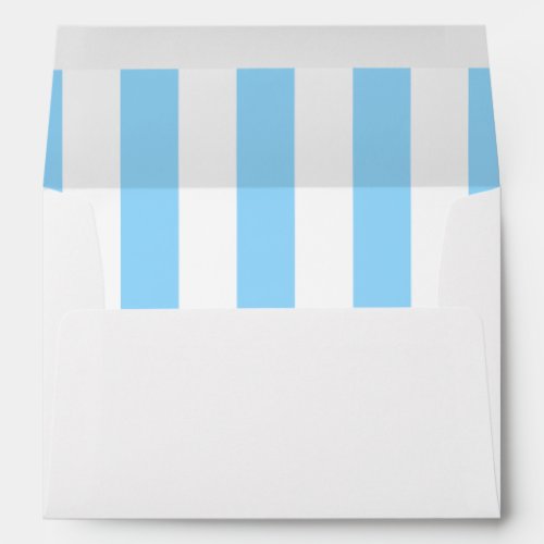 Baby Blue  White Vertical Stripes Lined Envelope