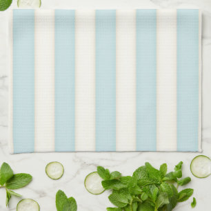 Baby Blue & White Victorian Stripes Cottage Style Kitchen Towel