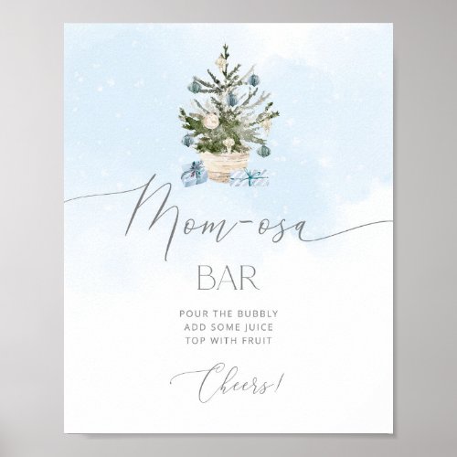 Baby blue Winter Christmas tree mom_osa bar Poster