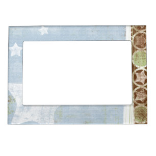 Baby Blue with White Stars 5x7 Magnetic Frame