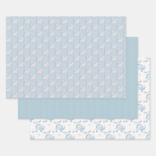 Baby Blue Wrapping Paper Sheets