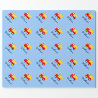 baby boy blue feet pattern wrapping paper