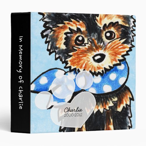 Baby Blue Yorkie Pet Name Keepsake Album Binder