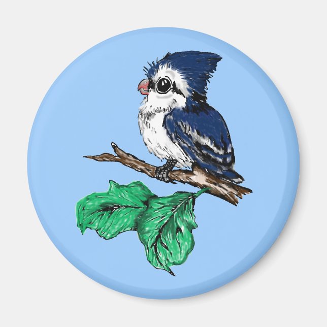 Baby Bluejay Magnet (Front)