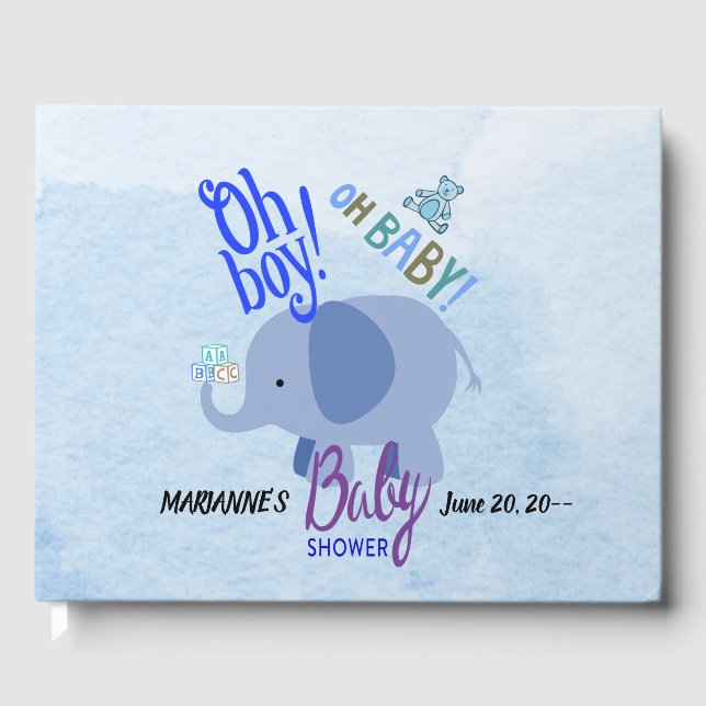 Baby Blues Bash Baby Shower Guest Book (Front)