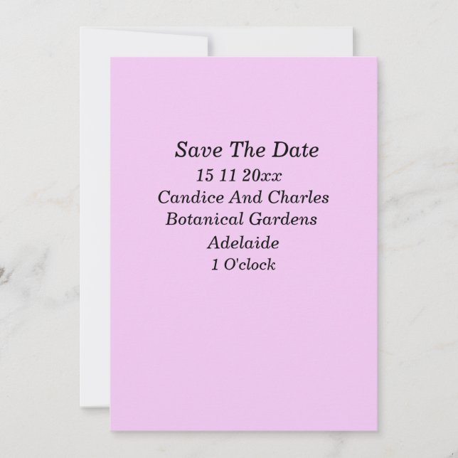 Baby Blush Pink, Save The Date Wedding Invitation (Front)