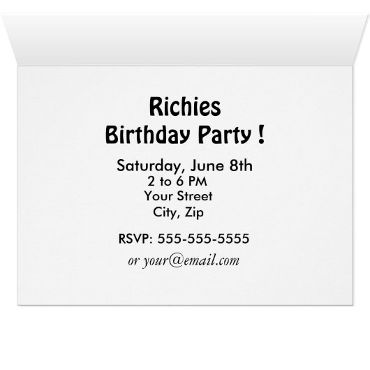 Baby Bo-oby Bird Blue Birthday Card (Inside Horizontal (Bottom))