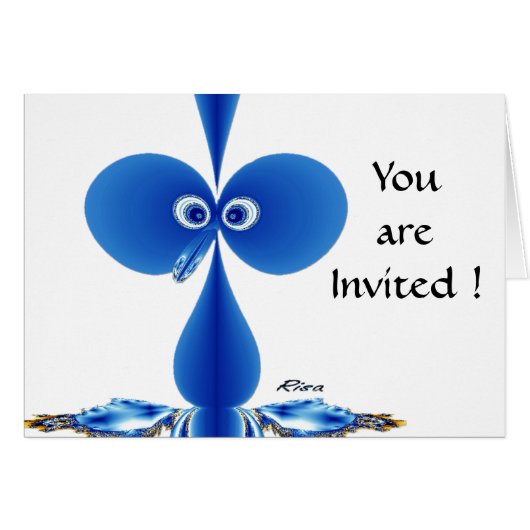 Baby Bo-oby Bird Blue Birthday Card (Front Horizontal)