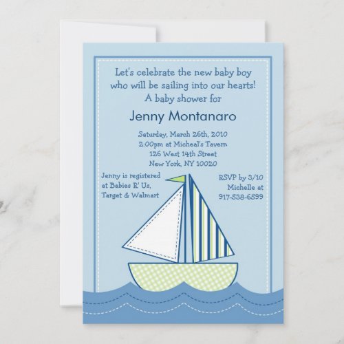 Baby Boats Sailboats Baby Shower Invitations