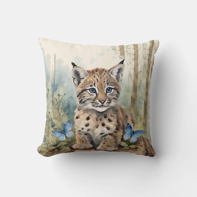 Baby Bobcat Boys  Throw Pillow (Front)