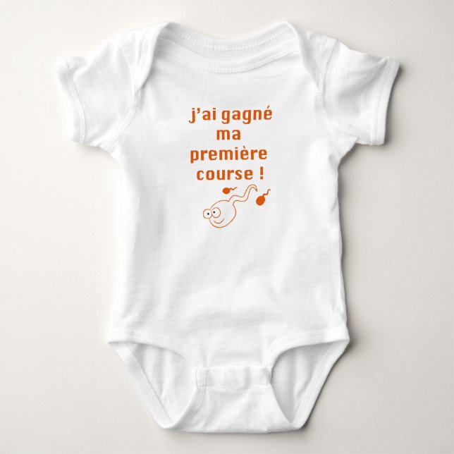 Baby Body: i won my first race Baby Bodysuit (Front)