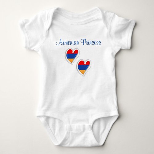 Baby   Body Suit  Armenian Princess  Heart Baby Bodysuit