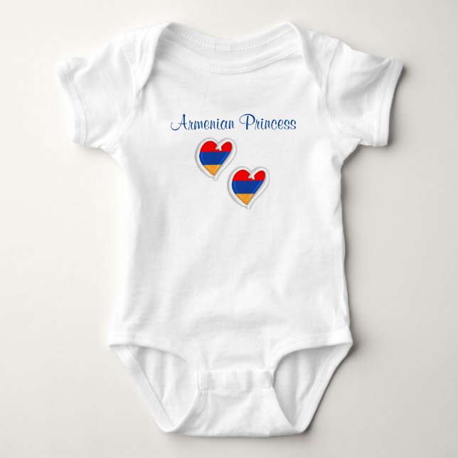 Baby  | Body Suit | Armenian Princess | Heart Baby Bodysuit (Front)