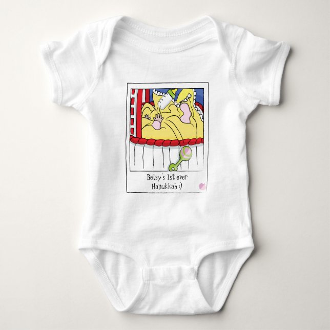 Baby Body Suit/baby with rattle/pink Baby Bodysuit (Front)