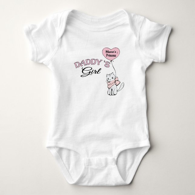Baby Body Suit: Daddy's Girl Mama's Princess Baby Bodysuit (Front)