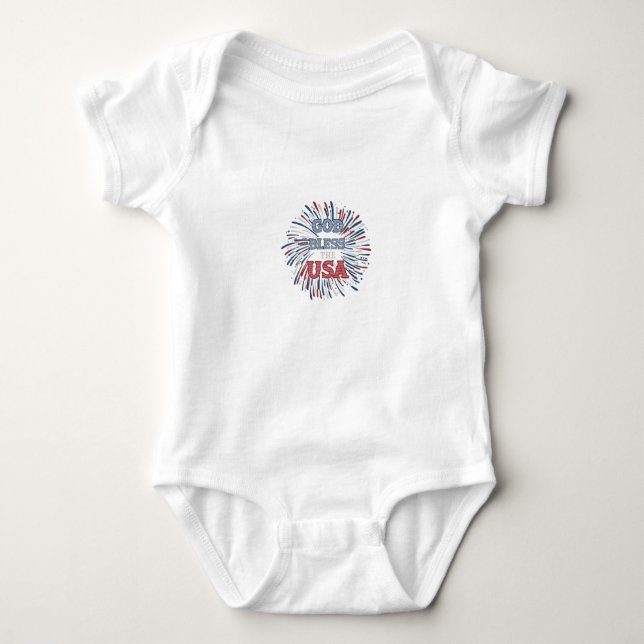 Baby body suit design God bless the USA  Baby Bodysuit (Front)