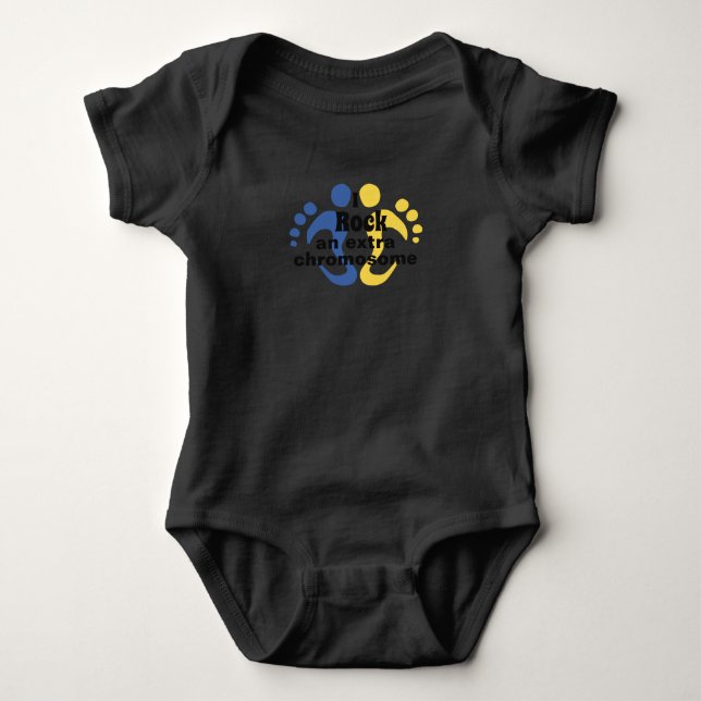 Baby body suit "I rock an extra chromosome" Bodysuit (Front)