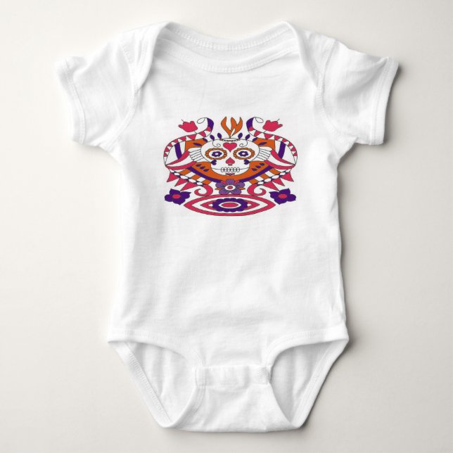 Baby body suit Sugar Skull Design Baby Bodysuit (Front)