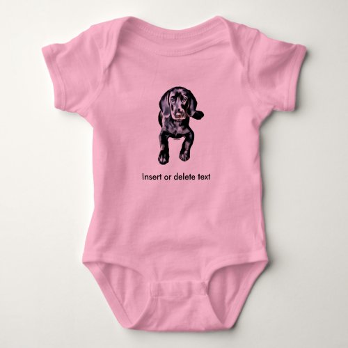 Baby bodysuit black lab puppy