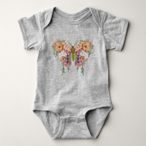 Baby bodysuit _  Butterfly flower