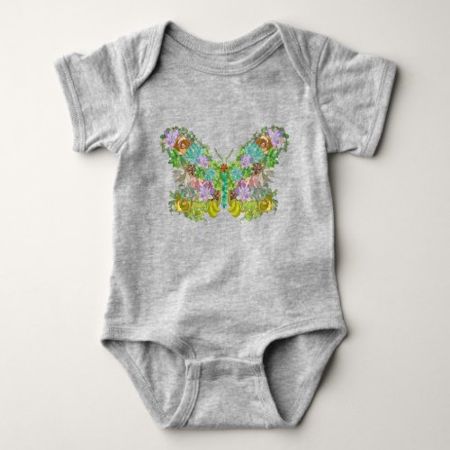 Baby bodysuit _  Butterfly succulent 