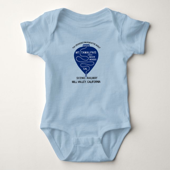 Baby Bodysuit Crookedest Railroad Mt Tamalpais (Front)