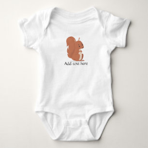 Baby bodysuit, Cute Squirrel, add custom text Bodysuit