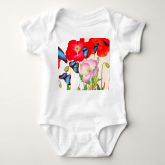 BABY BODYSUIT FLOWERS AND BUTTERFLIES DIY NAME