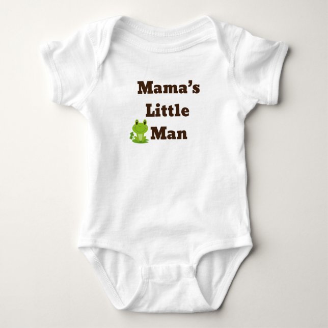 Baby bodysuit for baby boy with frog design (Front)