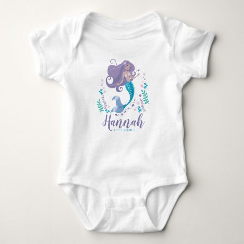 Baby Bodysuit Girl Pretty Little Mermaid Own Name