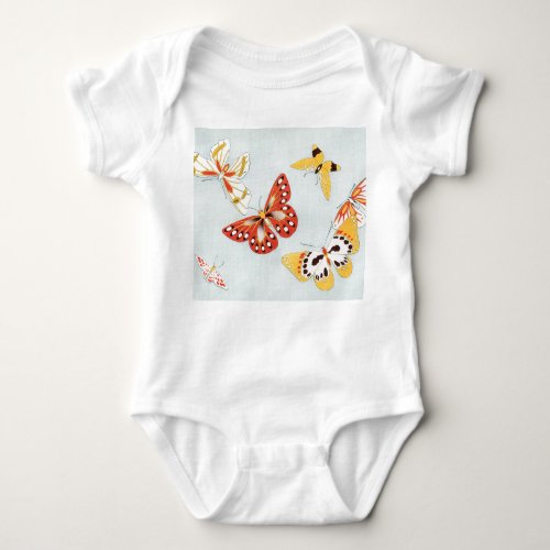 BABY BODYSUIT JAPANESE BUTTERFLIES AND FLOWERS