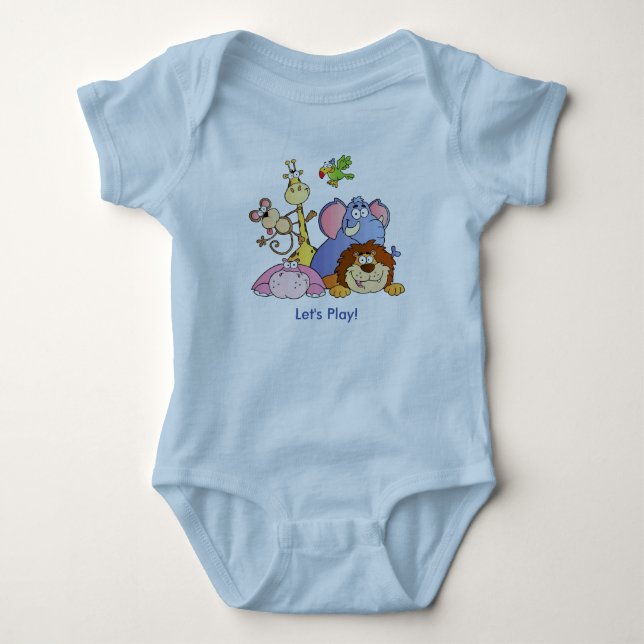 Baby Bodysuit--Jungle Animals Baby Bodysuit (Front)