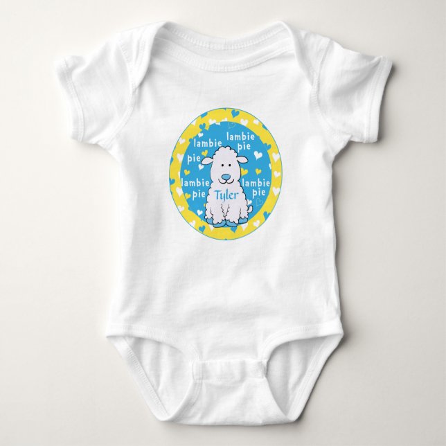 Baby Bodysuit  Lambie Pie Blue/Yellow (Front)