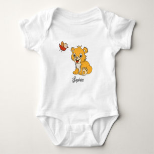 Baby bodysuit little lion and bird