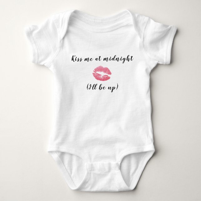Baby Bodysuit - New Years - Kiss Me at Midnight (Front)