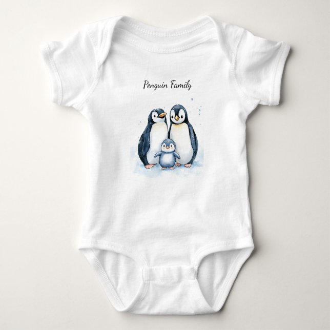 Baby Bodysuit | Personalized Penguin (Front)