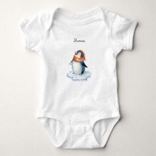 Baby Bodysuit   Personalized Penguin