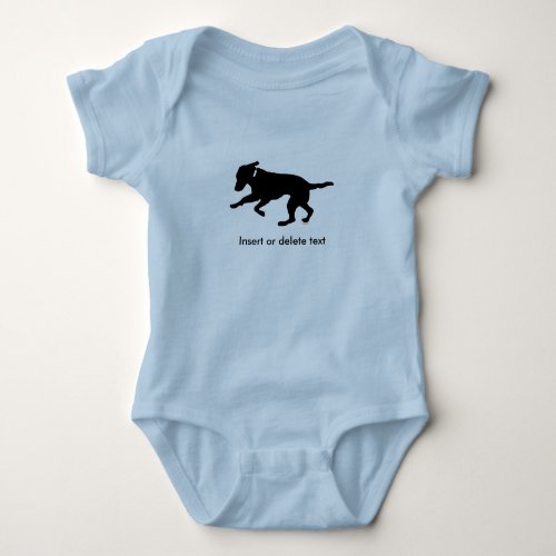 Baby bodysuit playful black lab