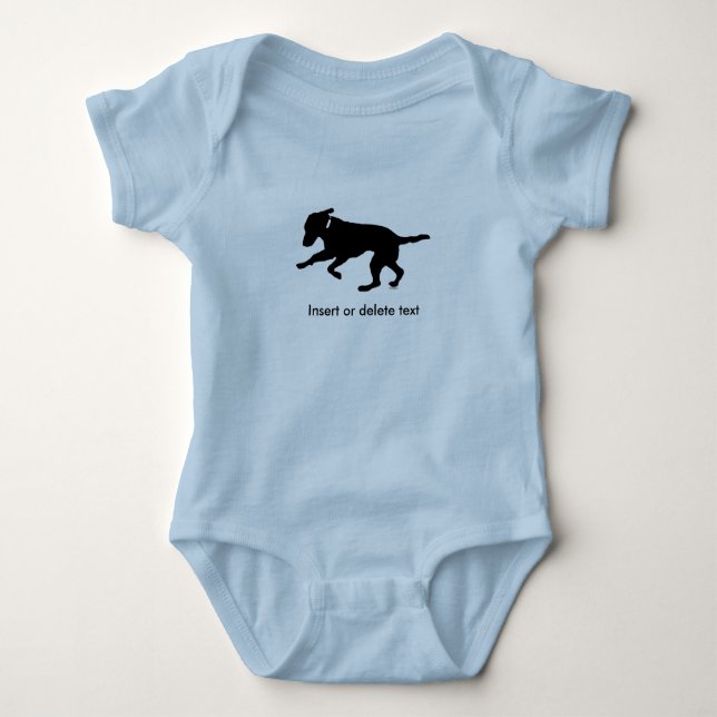 Baby bodysuit playful black lab (Front)
